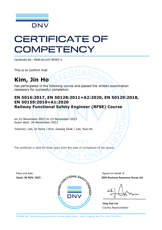 DNV Training: Railway Functional Safety Engineer (RFSE) Course